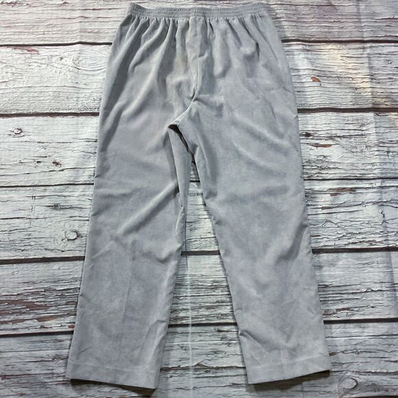 Alfred Dunner Womens Pants size 12 Gray Soft Lightweight Ribbed Straight x28"ins - Picture 7 of 9